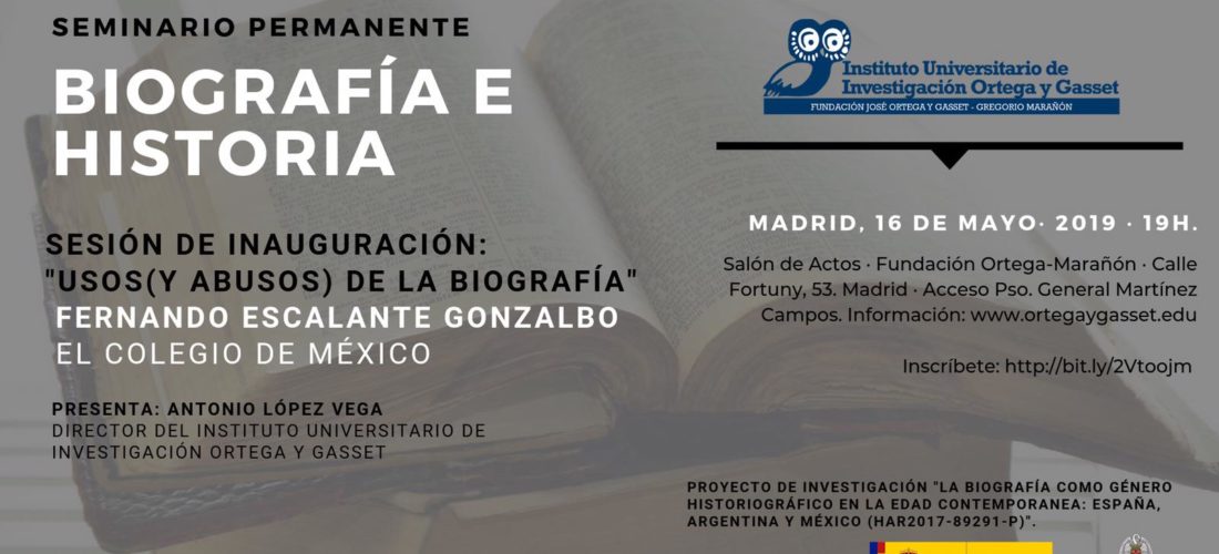 El IUIOG lanza un Seminario "Biografía e Historia"